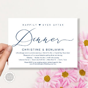 Gelukkig ooit na het diner Elopement, modern scrip Kaart