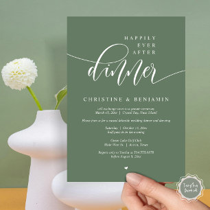 Gelukkig ooit na het diner, Elopement Modern Scrip Kaart
