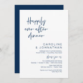 Gelukkig ooit na het diner, Elopement, Navy Blue Kaart (Voorkant / Achterkant)
