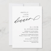 Gelukkig ooit na het diner moderne bruiloft Elopem Kaart (Voorkant)