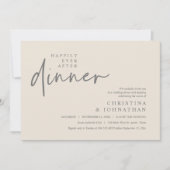 Gelukkig ooit na het diner moderne bruiloft partij kaart (Voorkant)