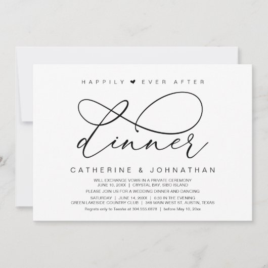 Gelukkig ooit na het diner, moderne romantische pa kaart (Voorkant)