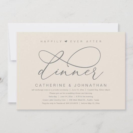 Gelukkig ooit na het diner, moderne romantische pa kaart (Voorkant)