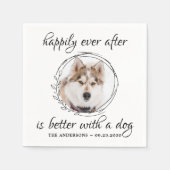 Gelukkig ooit na het Elegant Pet Photo Dog Wedding Servet (Voorkant)