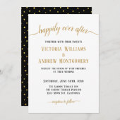 Gelukkig ooit na het elegante Gold Script Wedding Kaart (Voorkant / Achterkant)