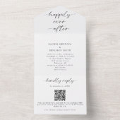 Gelukkig Ooit na het elegante minimale QR-huwelijk All In One Uitnodiging