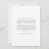 Gelukkig ooit na het Elopement Wedding Aankondiging (Achterkant)