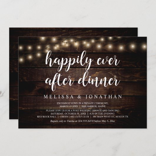 Gelukkig ooit na het eten, de weddenschap kaart (Voorkant / Achterkant)