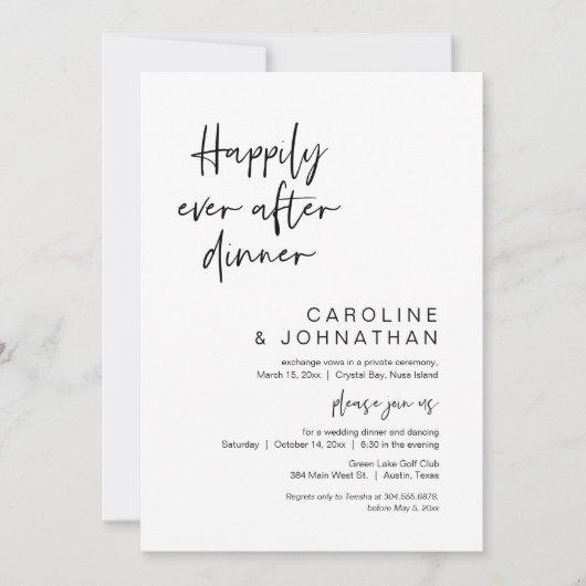 Gelukkig ooit na het eten, de weddenschap kaart (Voorkant)