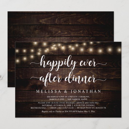 Gelukkig ooit na het eten, nodigt de Uitsluiting v Kaart (Voorkant / Achterkant)