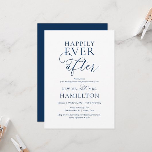 Gelukkig ooit na het eten van de bruiloft en de Pa Kaart (Voorkant / Achterkant in situ)