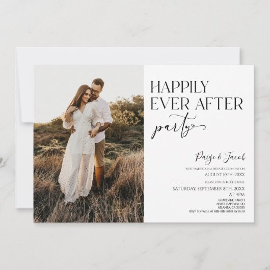 Gelukkig ooit na het feest Afbeelding bruiloft rec Kaart (Voorkant)