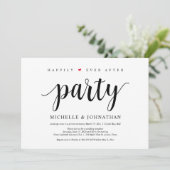 Gelukkig ooit na het feest, bruiloft elopement inv kaart (Staand voorkant)