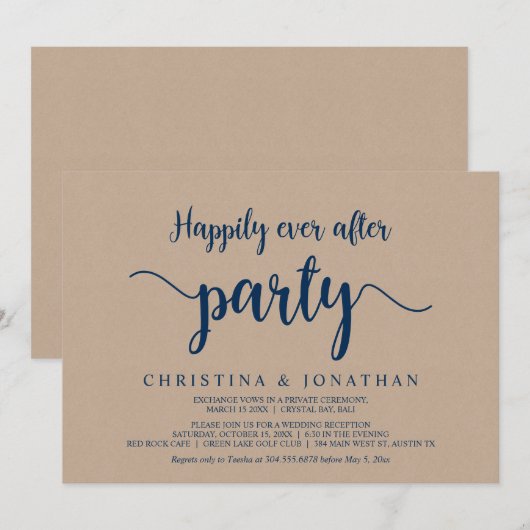 Gelukkig ooit na het feest, groeide Brown Kraft in Kaart (Voorkant / Achterkant)