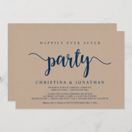 Gelukkig ooit na het feest, groeide Brown Kraft in Kaart (Voorkant / Achterkant)