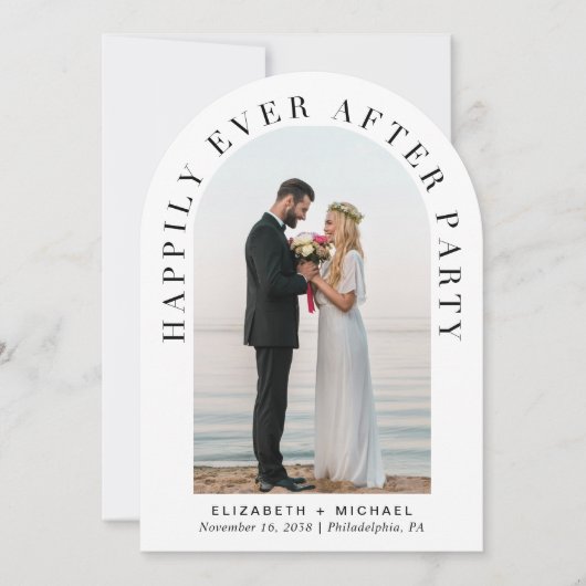 Gelukkig ooit na het feest Photo Arch bruiloft Kaart (Voorkant)