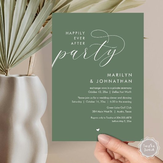 Gelukkig ooit na het feest, romantisch huwelijksdi kaart