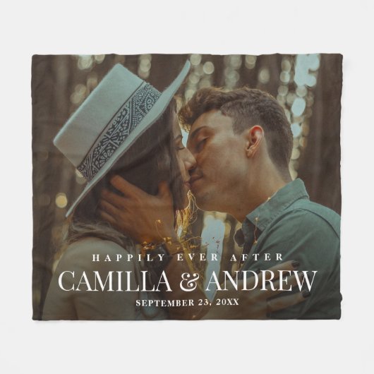 Gelukkig ooit na het fotohuwelijk fleece deken (Voorkant (Horizontaal))