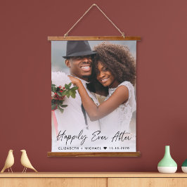 Gelukkig ooit na het fotohuwelijk hangend wandkleed