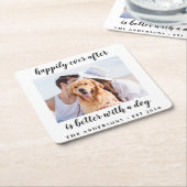 Gelukkig ooit na het fotohuwelijk kartonnen onderzetters (Schuin)