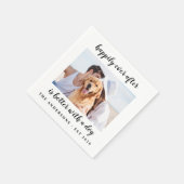 Gelukkig ooit na het fotohuwelijk servet (Hoek)