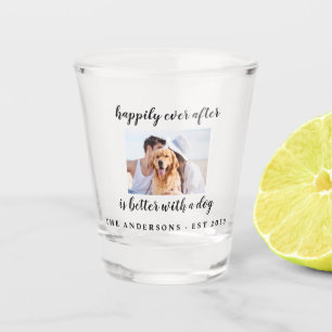Gelukkig ooit na het fotohuwelijk shot glas