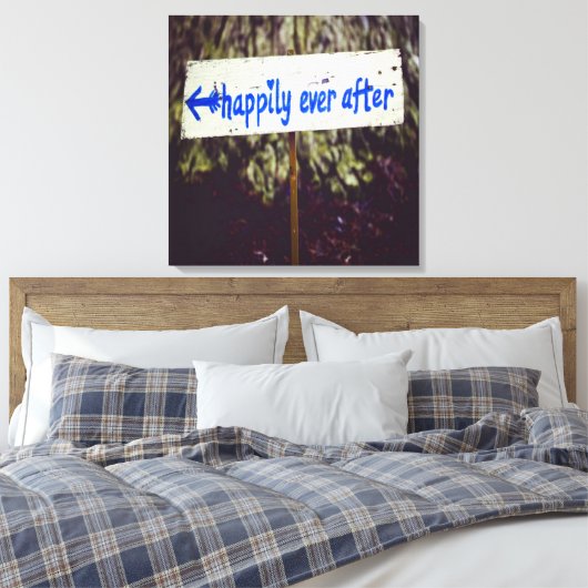 Gelukkig ooit na het huwelijk decor canvas afdruk (Insitu (Slaapkamer))