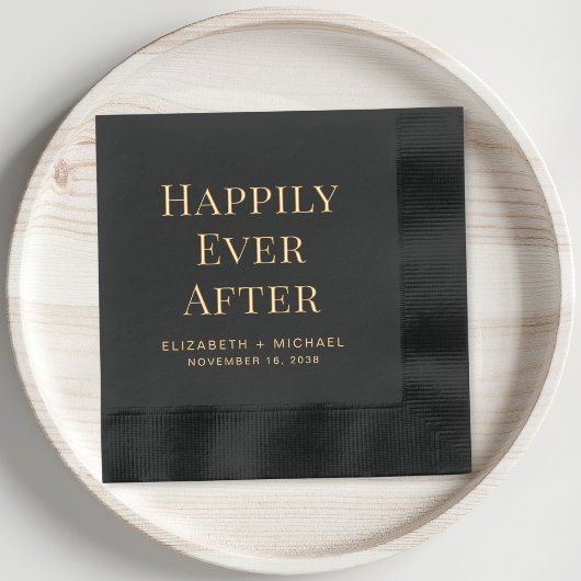 Gelukkig ooit na het huwelijk folie servetten