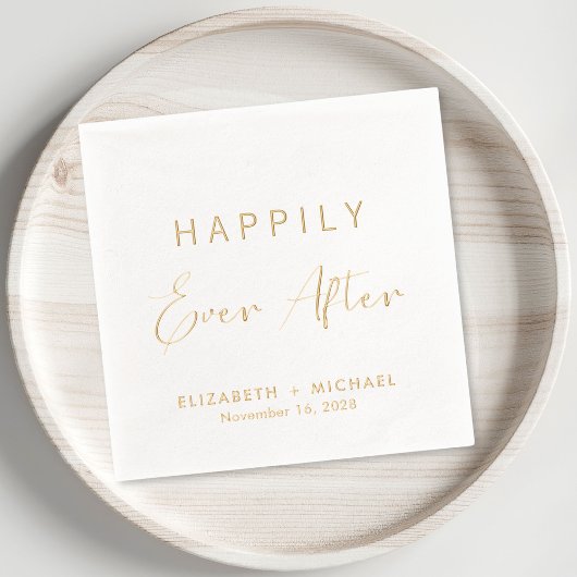 Gelukkig ooit na het huwelijk folie servetten