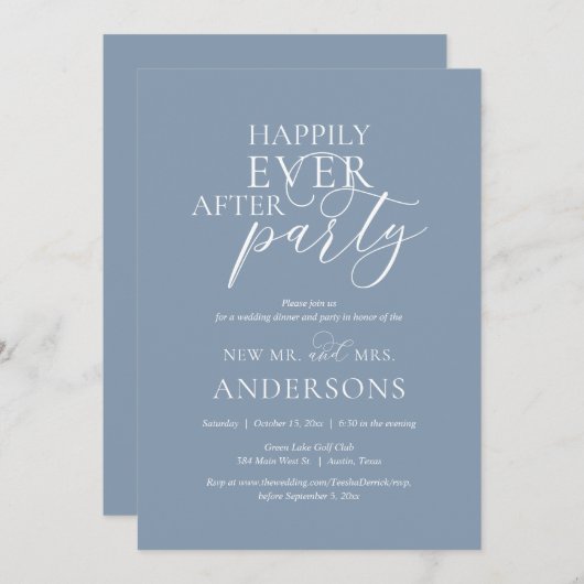 Gelukkig ooit na het huwelijk is er een donkerbrui kaart (Voorkant / Achterkant)