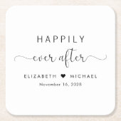Gelukkig ooit na het huwelijk kartonnen onderzetters (Voorkant)