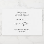 Gelukkig ooit na het huwelijk. likeurfles etiket (Enkel label)