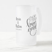 Gelukkig ooit na het huwelijk matglas bierpul (Voorkant rechts)