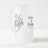 Gelukkig ooit na het huwelijk matglas bierpul (Voorkant links)