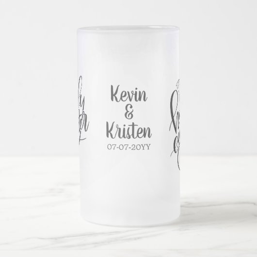 Gelukkig ooit na het huwelijk matglas bierpul (Center)