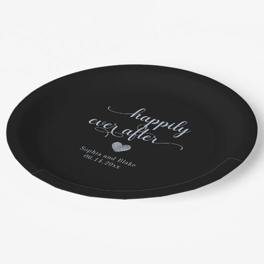 Gelukkig ooit na het huwelijk papieren bordje (Gekanteld)