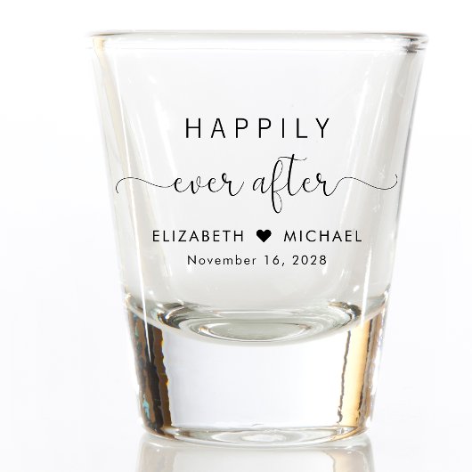 Gelukkig ooit na het huwelijk shot glas