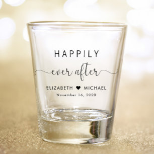 Gelukkig ooit na het huwelijk shot glas
