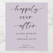 Gelukkig Ooit na het huwelijk van Paars script ele Wijn Etiket (Enkel label)