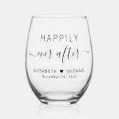 Gelukkig ooit na het huwelijk wijnglas zonder voet (Voorkant)