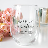 Gelukkig ooit na het huwelijk wijnglas zonder voet