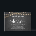 Gelukkig ooit na het inwendige, het Licht van het  Kaart<br><div class="desc">Prachtig gelukkig ooit na de feestdag van het diner, de Aankondiging van de Uitsluiting van de Wedding/de Uitnodiging kaart, in Rustic boerderij karton, het ontwerp van de Lichten van het Koord. Dit is perfect voor je trouwreceptie en feest na de bruiloft. Voeg je gegevens toe in het overeenkomende lettertype/lettertype. #TeeshaDerrick...</div>