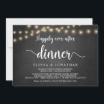 Gelukkig ooit na het inwendige, het Licht van het  Kaart<br><div class="desc">Prachtig gelukkig ooit na de feestdag van het diner, de Aankondiging van de Uitsluiting van de Wedding/de Uitnodiging kaart, in Rustic boerderij karton, het ontwerp van de Lichten van het Koord. Dit is perfect voor je trouwreceptie en feest na de bruiloft. Voeg je gegevens toe in het overeenkomende lettertype/lettertype. #TeeshaDerrick...</div>