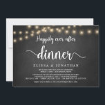 Gelukkig ooit na het inwendige, het Licht van het  Kaart<br><div class="desc">Prachtig gelukkig ooit na de feestdag van het diner, de Aankondiging van de Uitsluiting van de Wedding/de Uitnodiging kaart, in Rustic boerderij karton, het ontwerp van de Lichten van het Koord. Dit is perfect voor je trouwreceptie en feest na de bruiloft. Voeg je gegevens toe in het overeenkomende lettertype/lettertype. #TeeshaDerrick...</div>