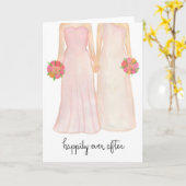 Gelukkig ooit na het Lesbische wenskaart van het Kaart (Gele Bloem)