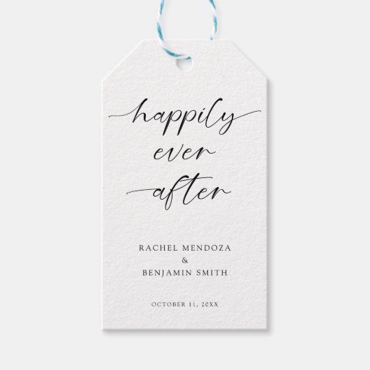 Gelukkig Ooit na het Minimale Manuscript van de We Cadeaulabel (Voorkant)