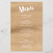 Gelukkig ooit na het Mocha Waterverf Wedding Menu (Voorkant)