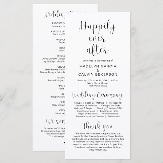 Gelukkig ooit na het Moderne Programma van de Kere Programmakaart (Voorkant / Achterkant)