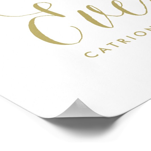 Gelukkig ooit na het Poster van de bruiloft | Goud (Hoek)