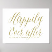 Gelukkig ooit na het Poster van de bruiloft | Goud (Voorkant)